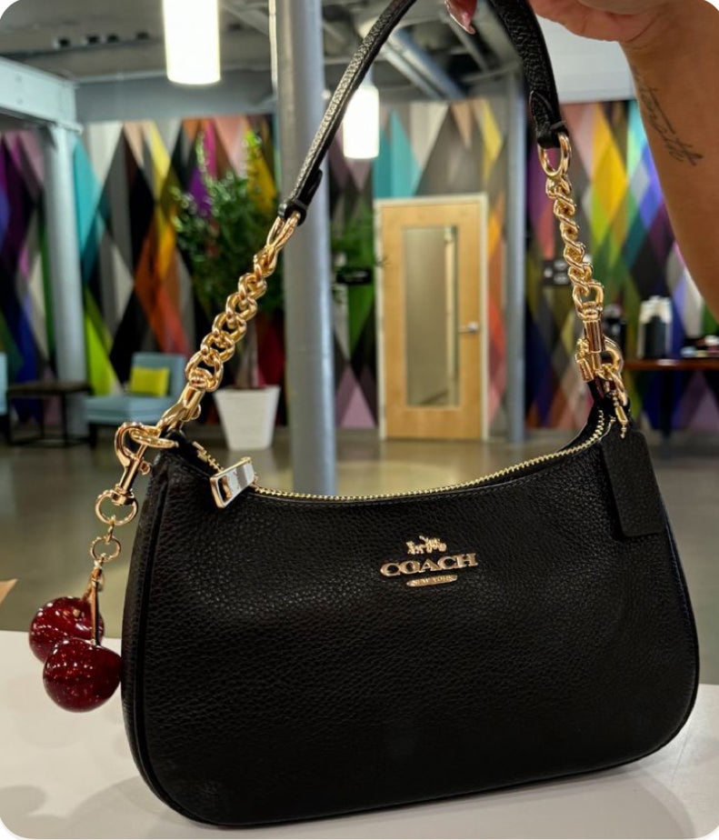 Black coach shoulder bag , classic purse for women