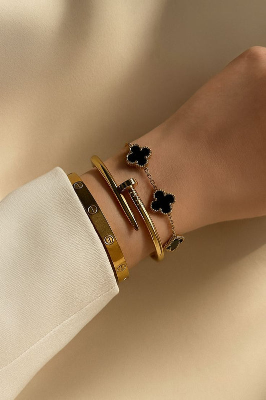 Clover bracelet stack